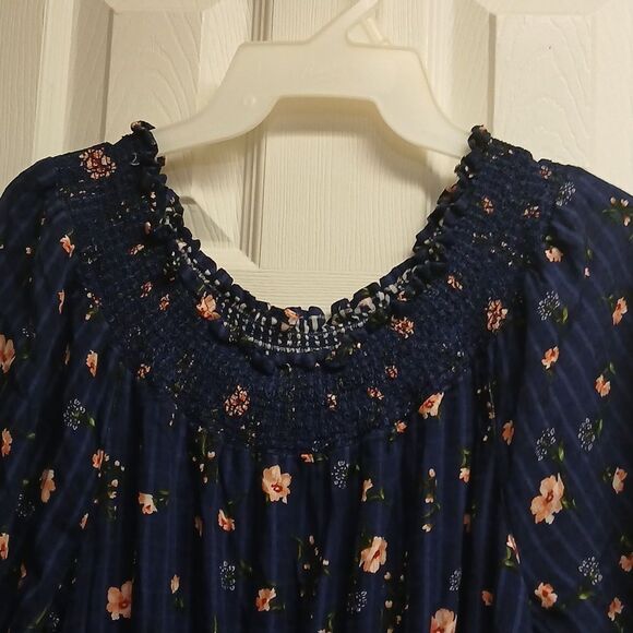 OLD NAVY Womens Summer Dress, Blue/Pink Floral, On/Off Shoulder, Size S - Picture 3 of 10